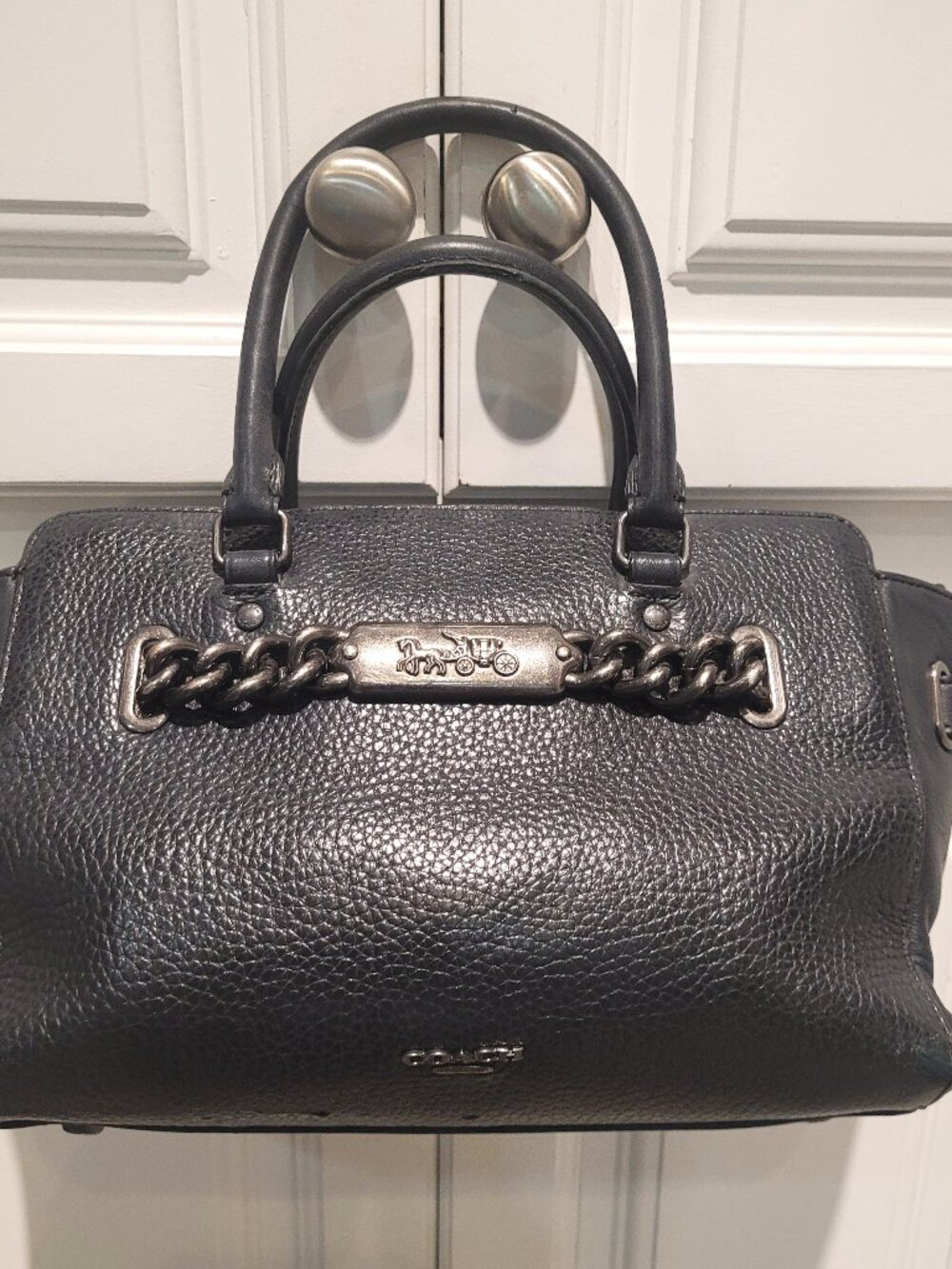 Coach New York Mini Hampton Pebbled Leather Handbag